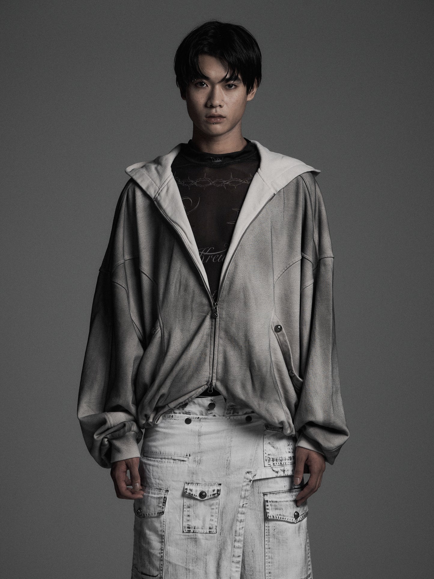 【ROSEN KREUZ】CYCLEYOKE ZIP UP HOODIE (GRAY)