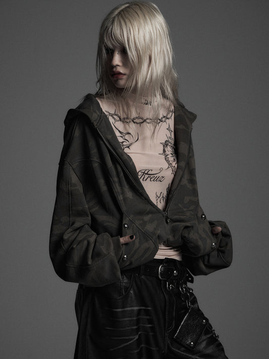 【ROSEN KREUZ】CYCLEYOKE ZIP UP HOODIE (CAMOU)