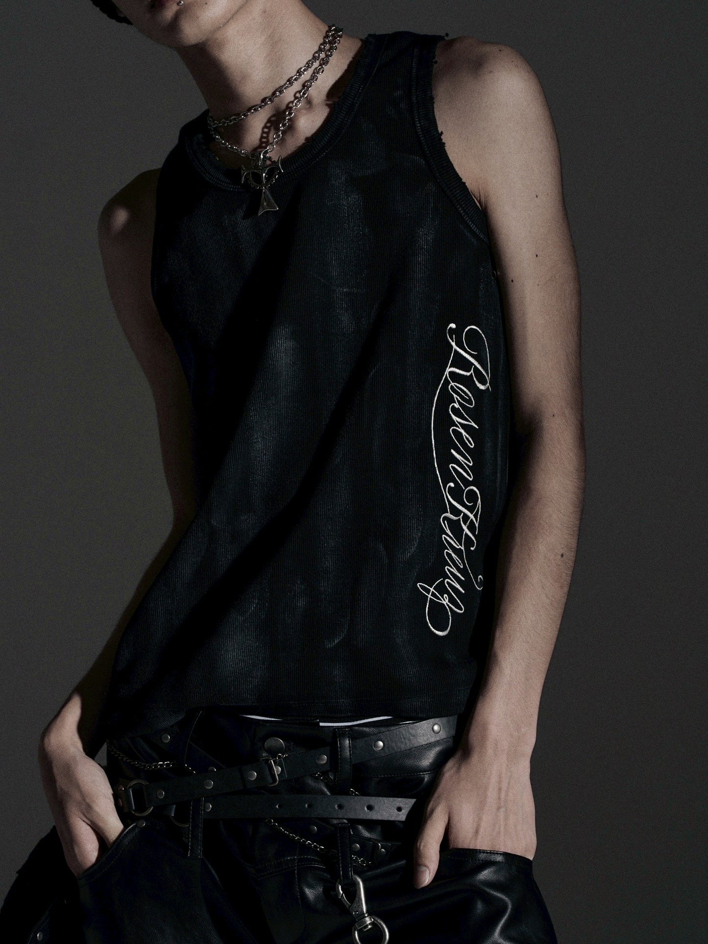 【ROSEN KREUZ】ASHES HALO TANK TOP (Dirty black)
