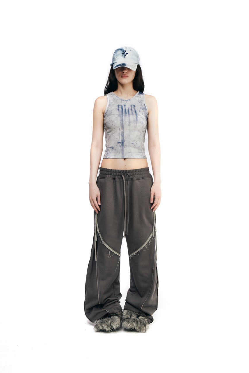 【BLR BLUER】 PRINTED BEIGE SLEEVELESS BEIGE