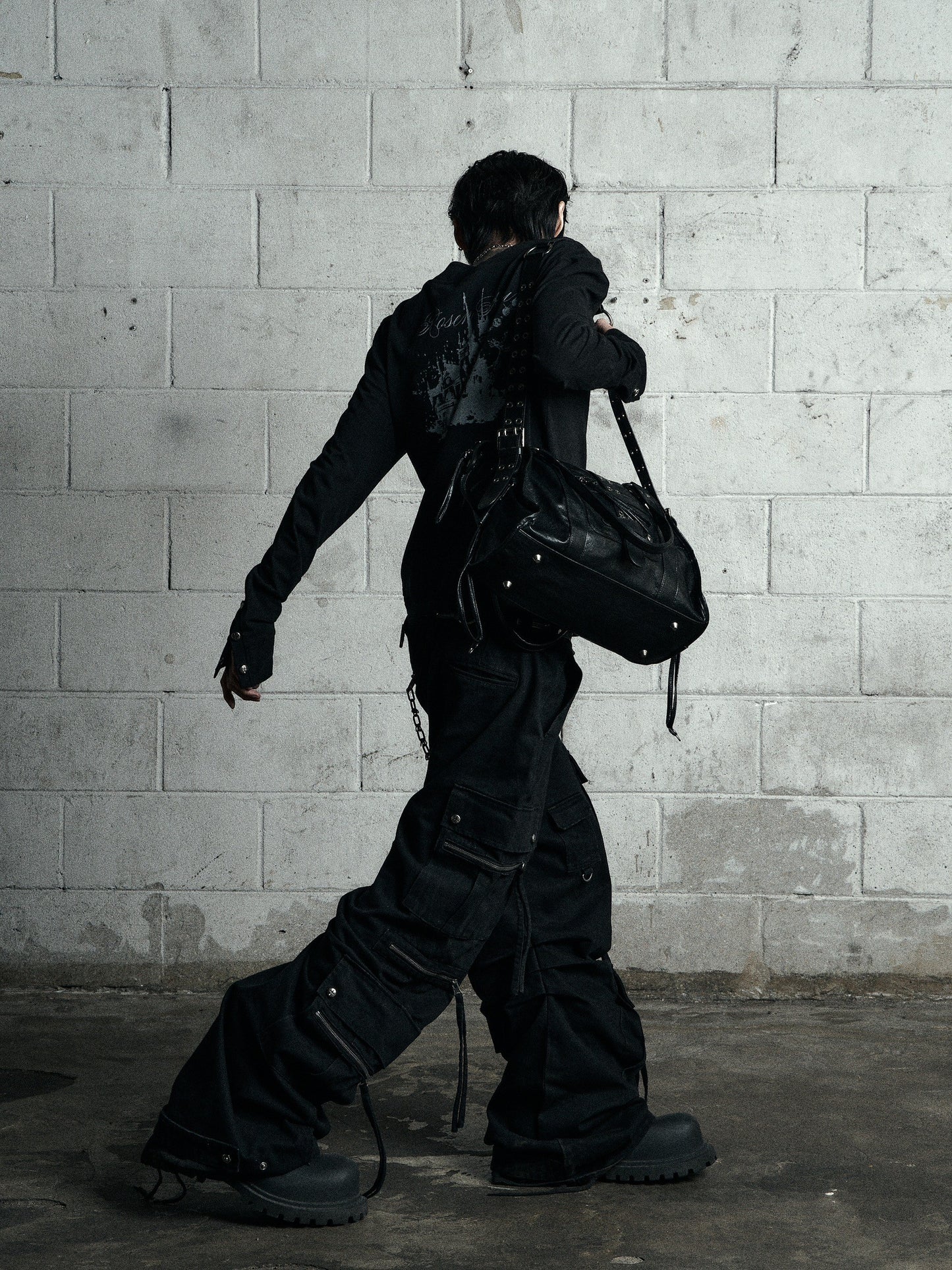 【ROSEN KREUZ】CURVE FIT LONG CARGO PANTS DENIM