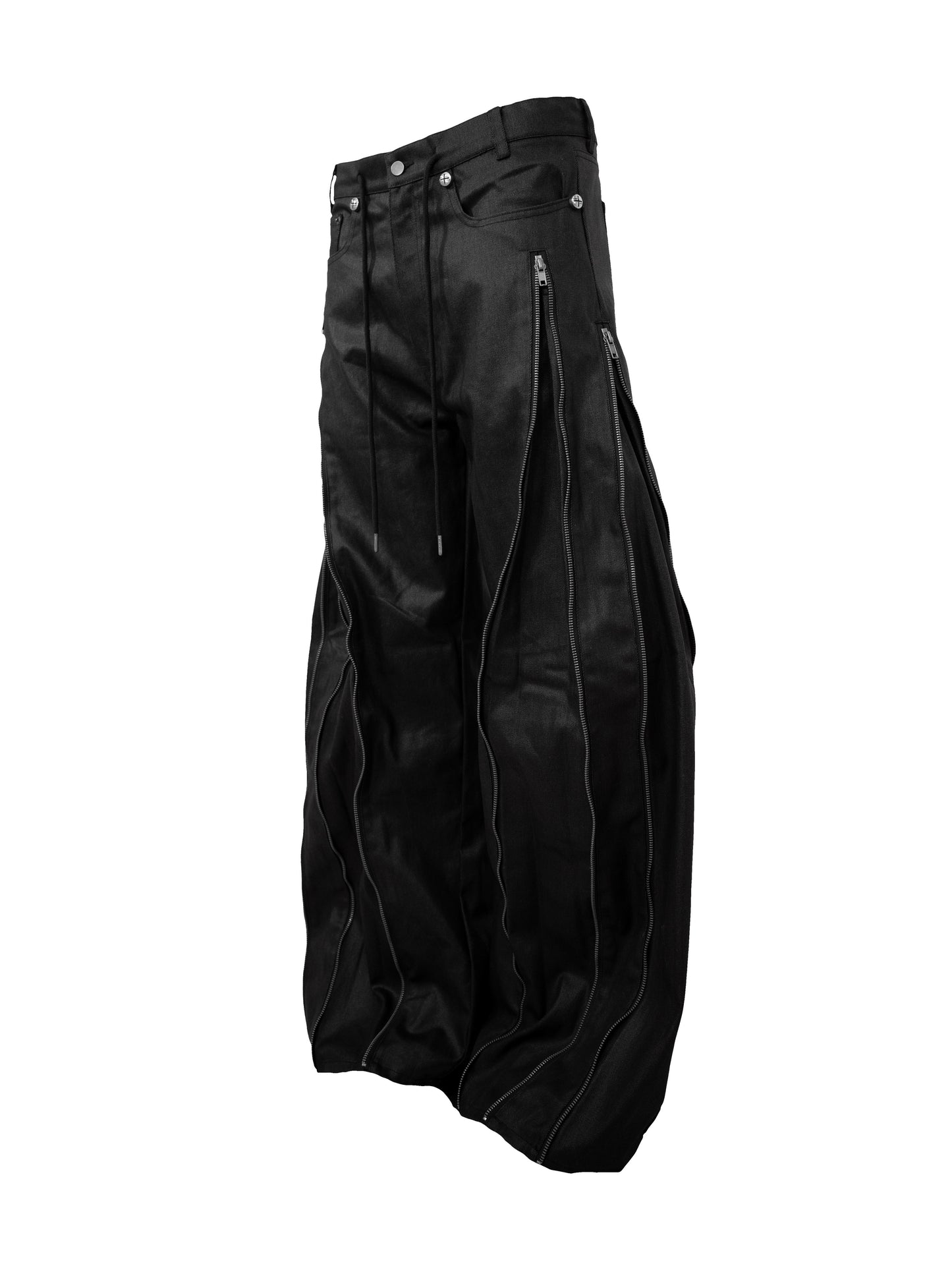 【ROSEN KREUZ】ZIP WIDE BAGGY PANTS (COATING)
