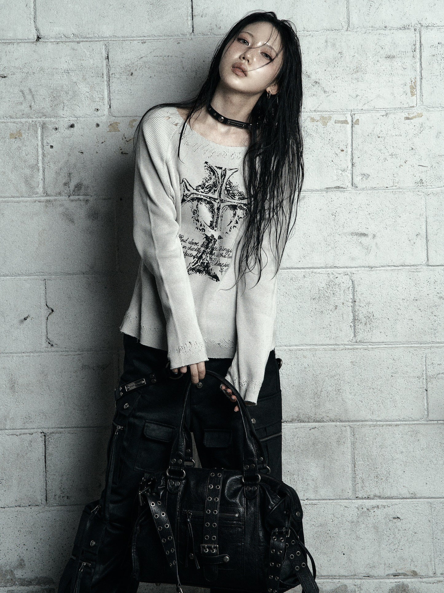 【ROSEN KREUZ】VINTAGE WAFFLE KNIT WHITE