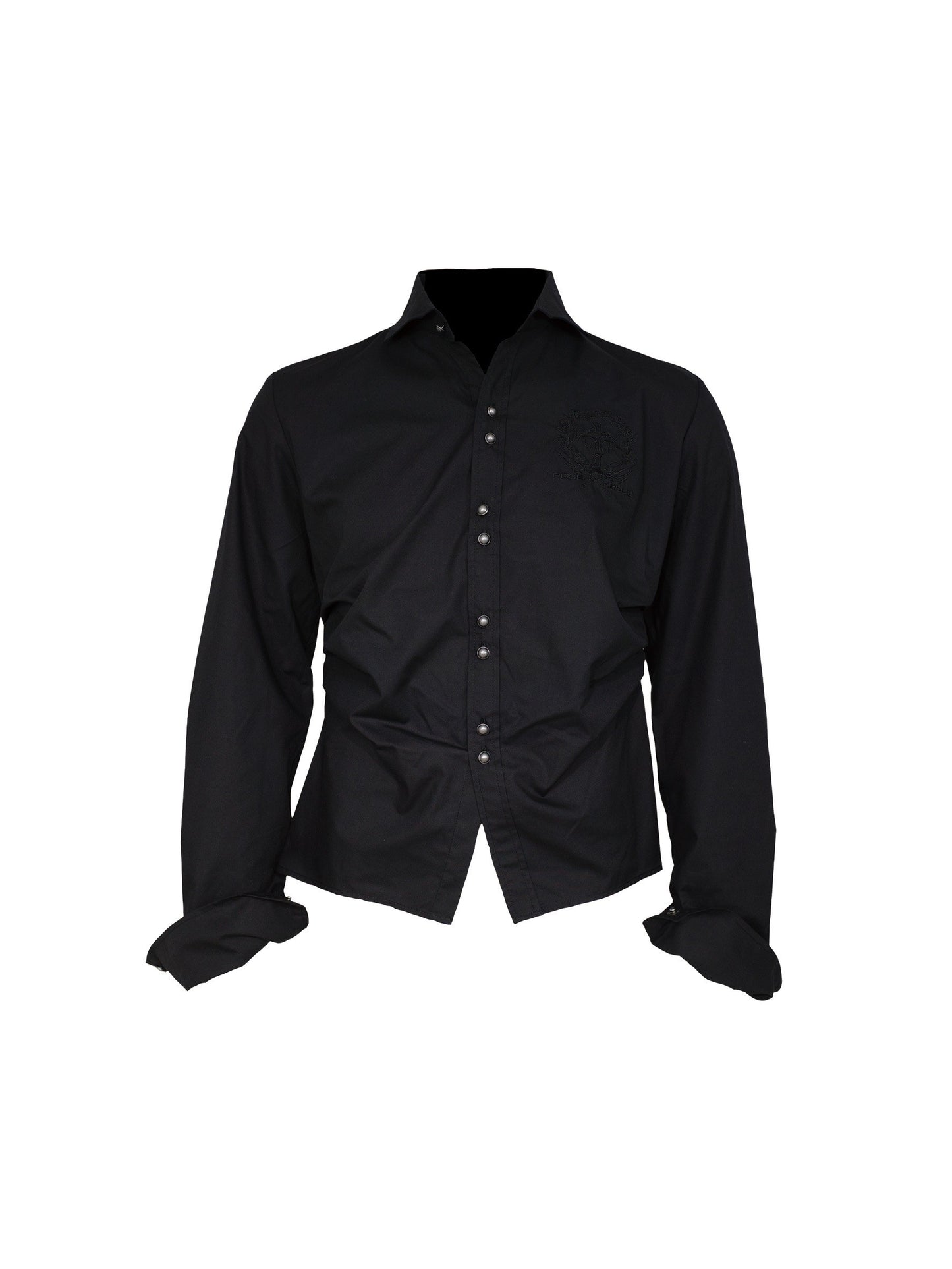 【ROSEN KREUZ】BACK CROSS CROPPED SHIRT BLACK