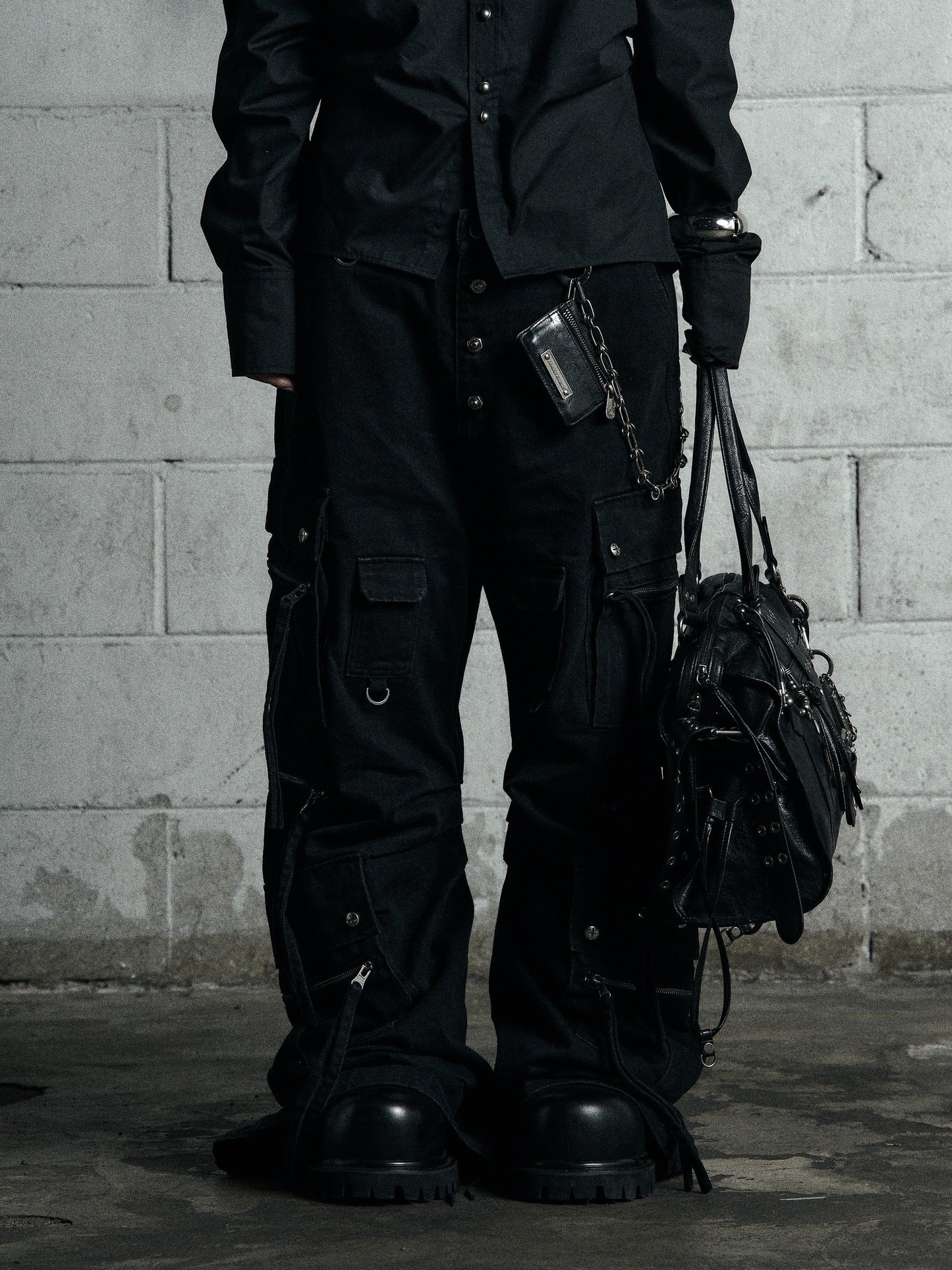 【ROSEN KREUZ】CURVE FIT LONG CARGO PANTS DENIM