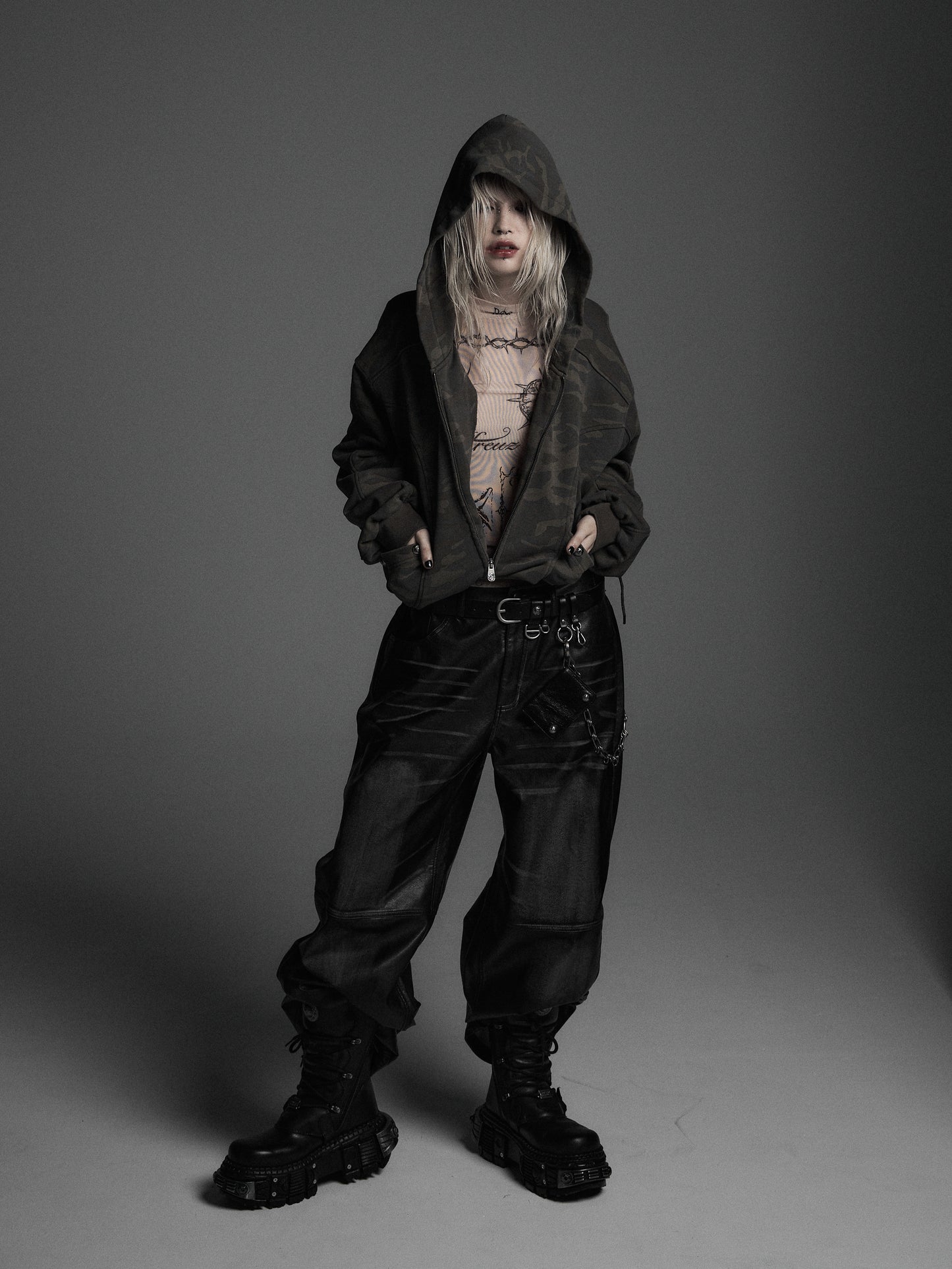 【ROSEN KREUZ】CYCLEYOKE ZIP UP HOODIE (CAMOU)
