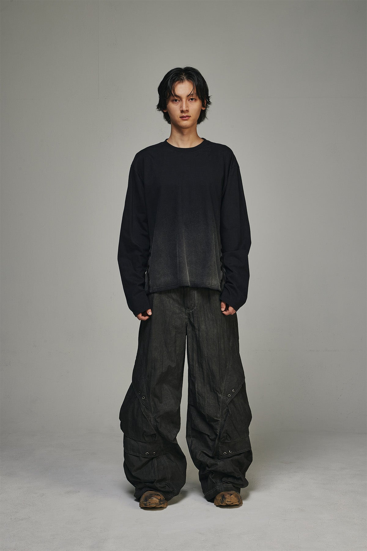 【BLR BLUER】Destroyed Gradation Washed Long Sleeve