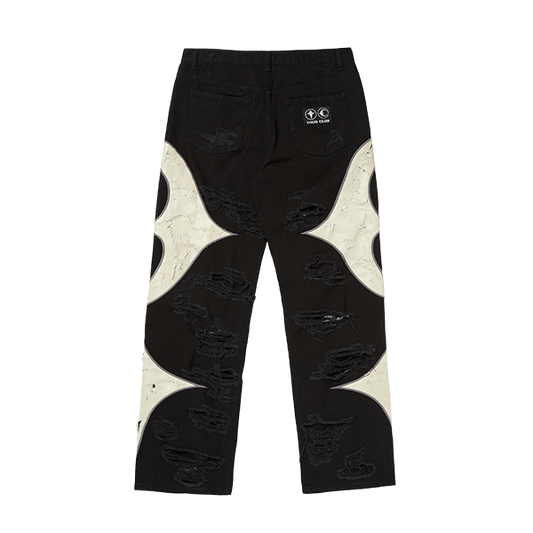 【THUG CLUB】TC Leather Washing Denim Pants (War Ver.) BLACK