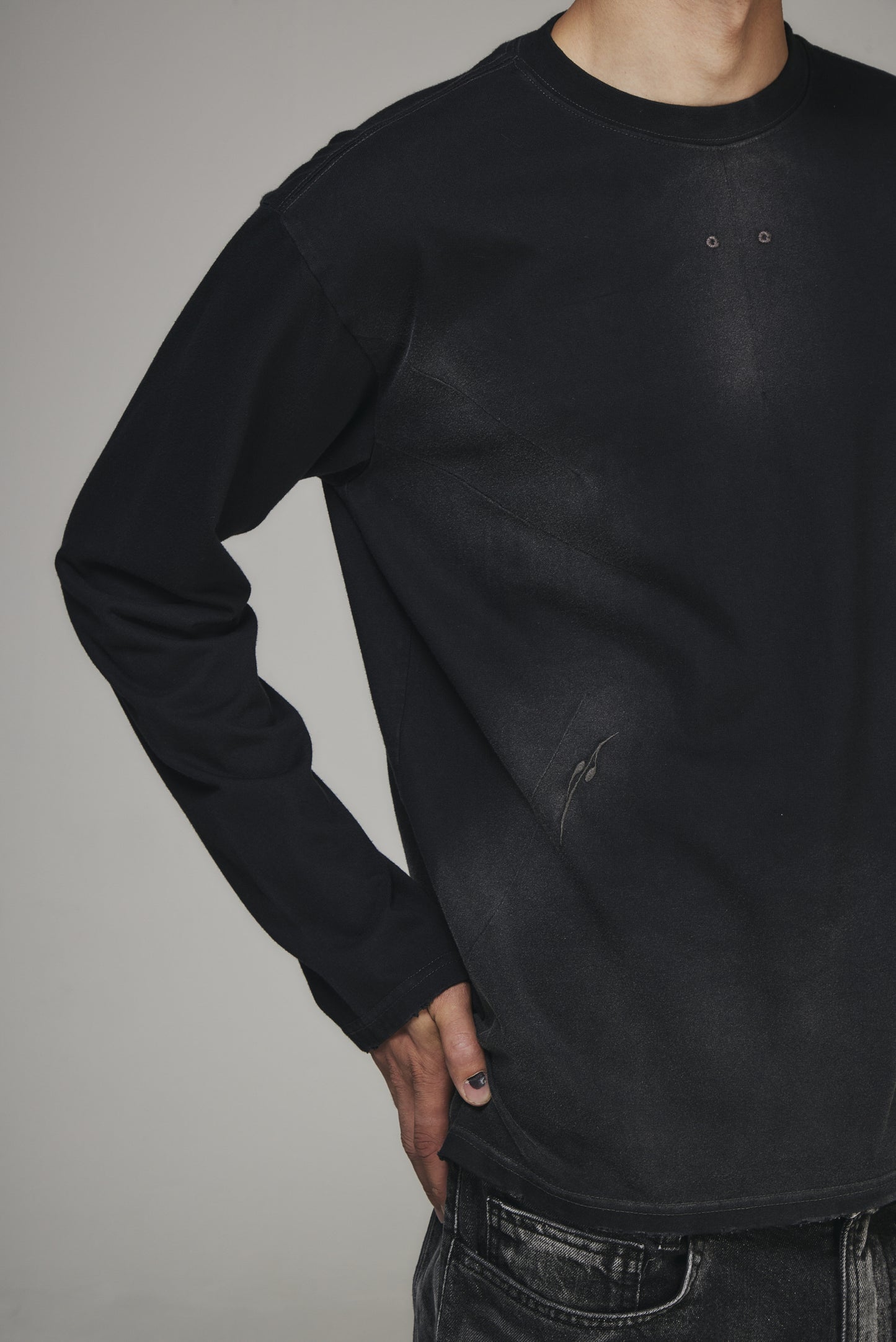 【BLR BLUER】Destroyed Bleached Long sleeve