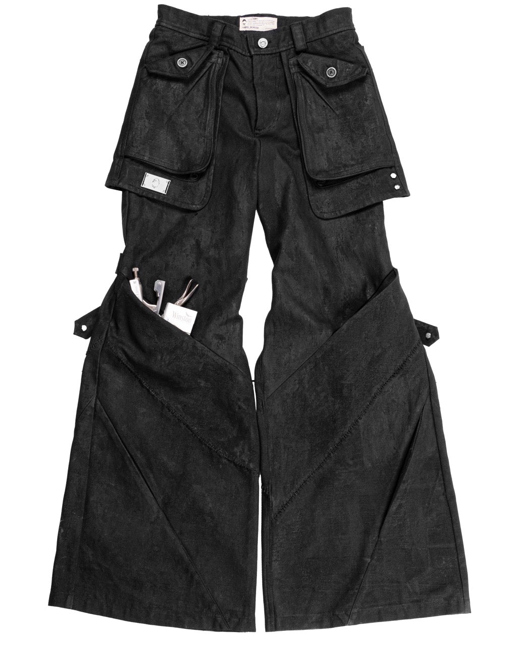【HARDBOILED】"Charcoal" Waxed Denim Flare