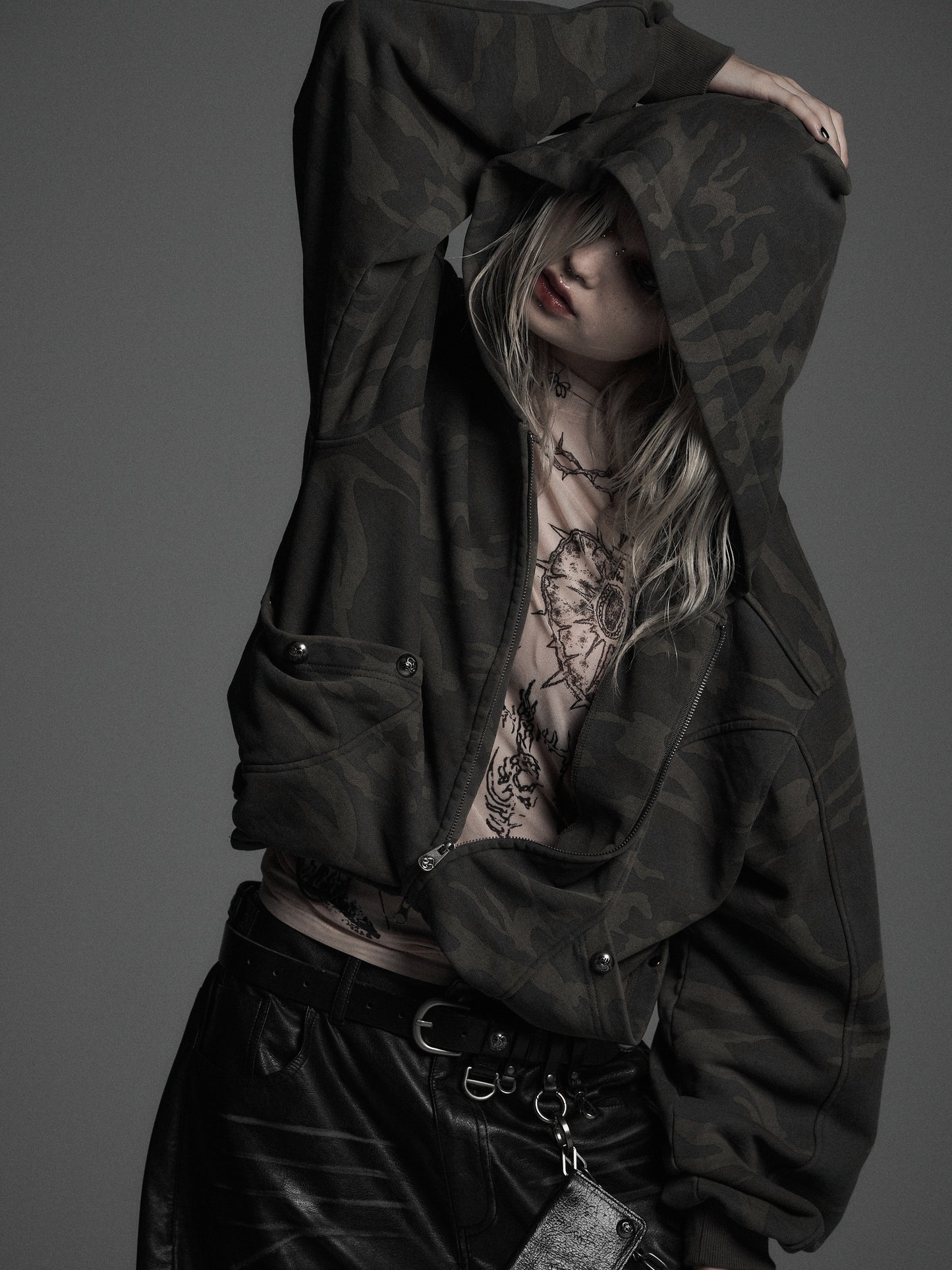 【ROSEN KREUZ】CYCLEYOKE ZIP UP HOODIE (CAMOU)