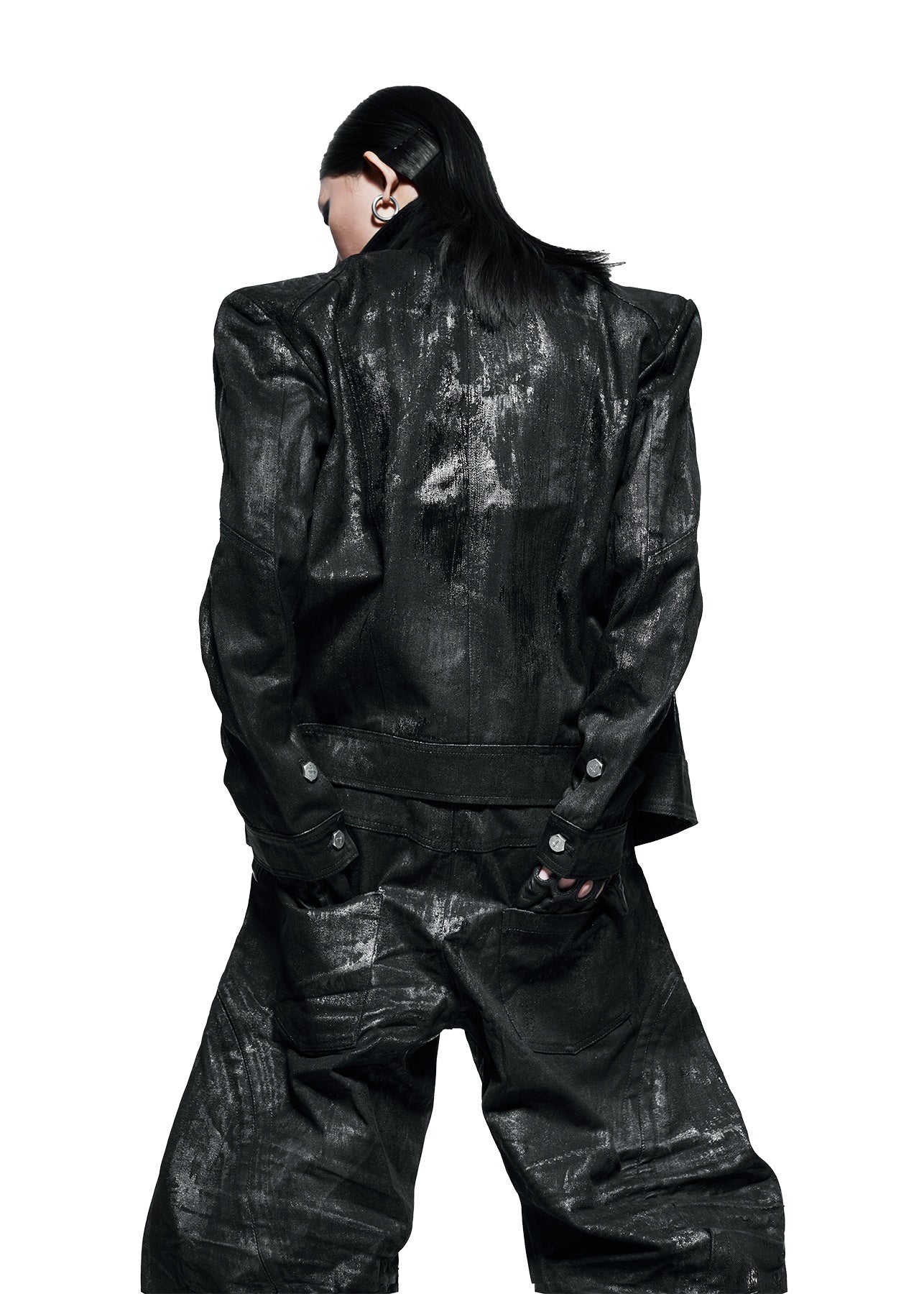 【RICH】Black Waxed Denim Jacket