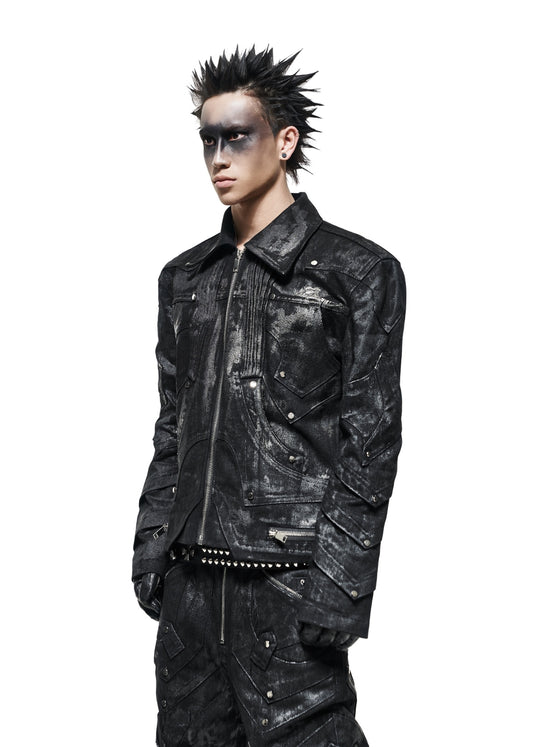 【RICH】Knight denim waxed jacket