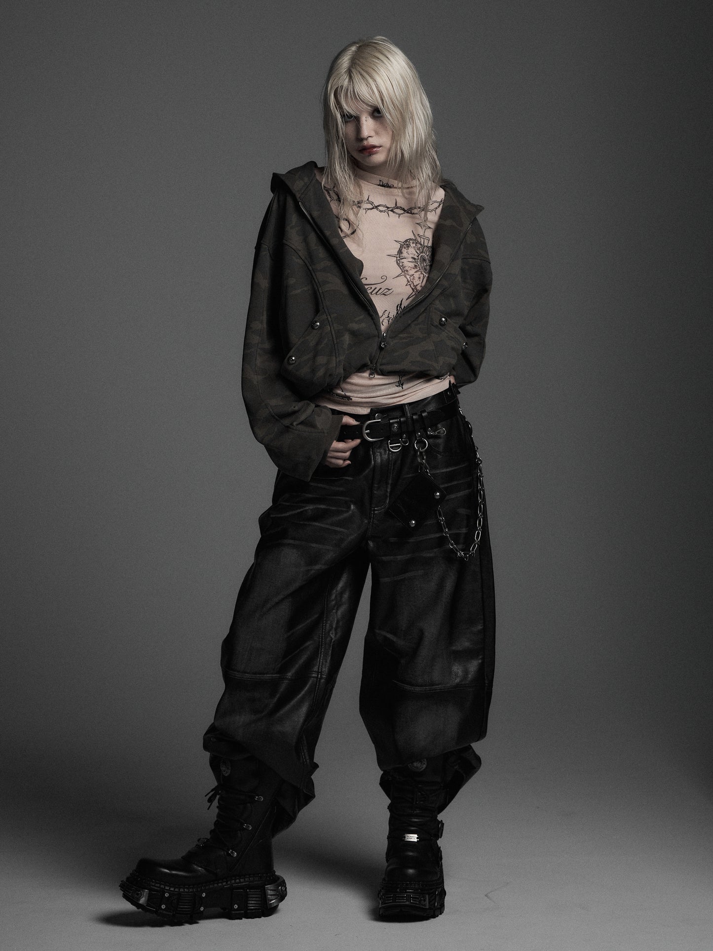 【ROSEN KREUZ】VINTAGE LEATHER WASHED PANTS