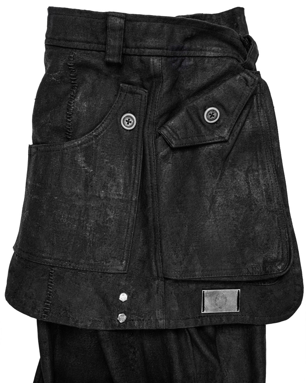 【HARDBOILED】"Charcoal" Waxed Denim Flare