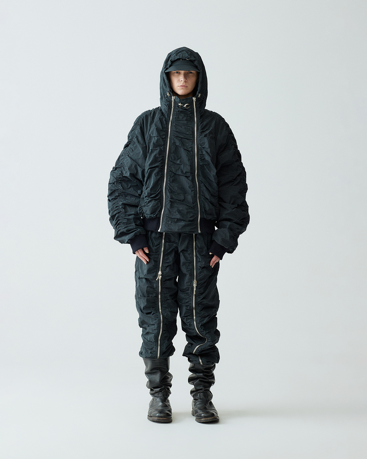 【THUG CLUB】25ss Clouded Double Flying Bio Jacket (black)