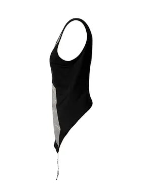 【JENN LEE】Drunk Tie One Shoulder Vest