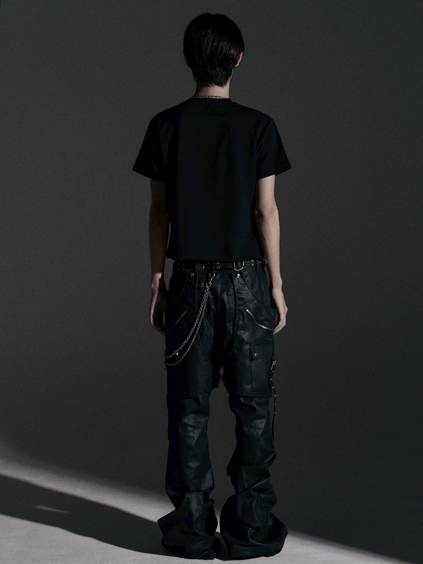 【ROSEN KREUZ】SIDE BELT DOCKING FLARE PANTS (Coating)