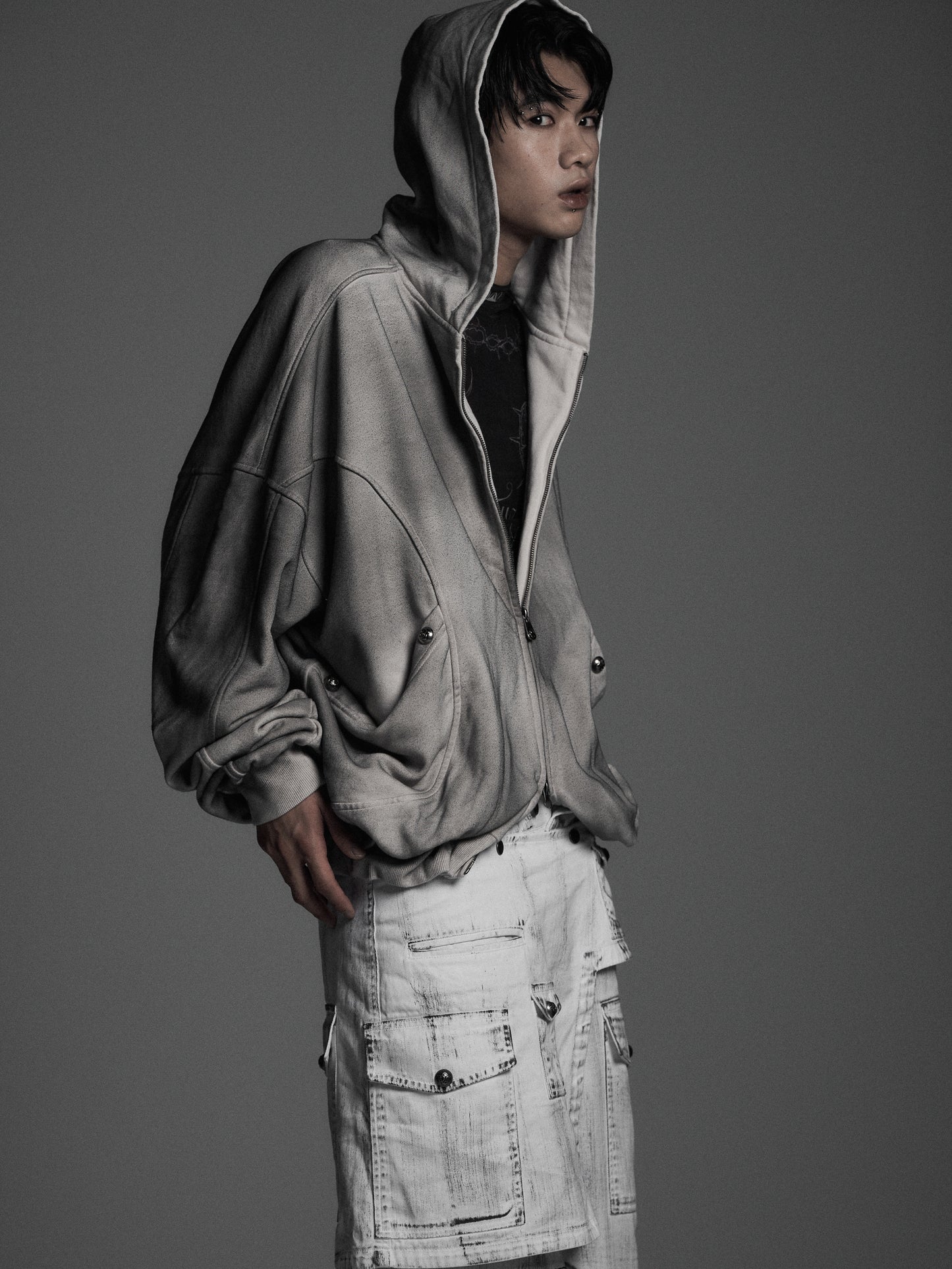 【ROSEN KREUZ】CYCLEYOKE ZIP UP HOODIE (GRAY)