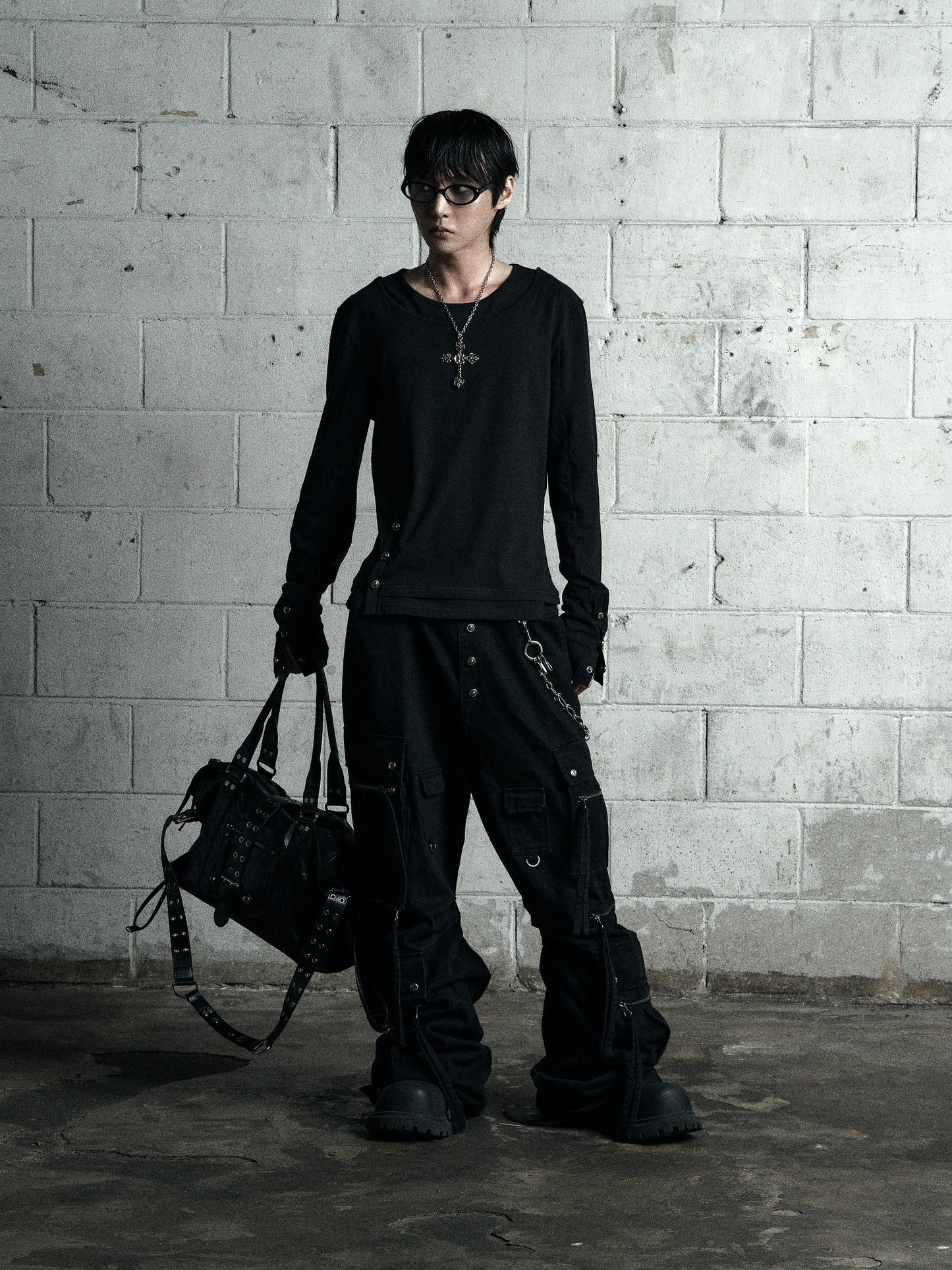 【ROSEN KREUZ】CURVE FIT LONG CARGO PANTS DENIM