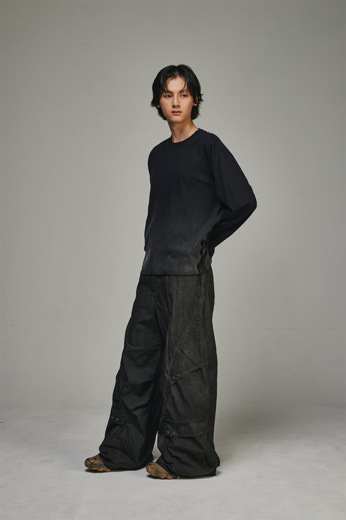【BLR BLUER】Destroyed Gradation Washed Long Sleeve