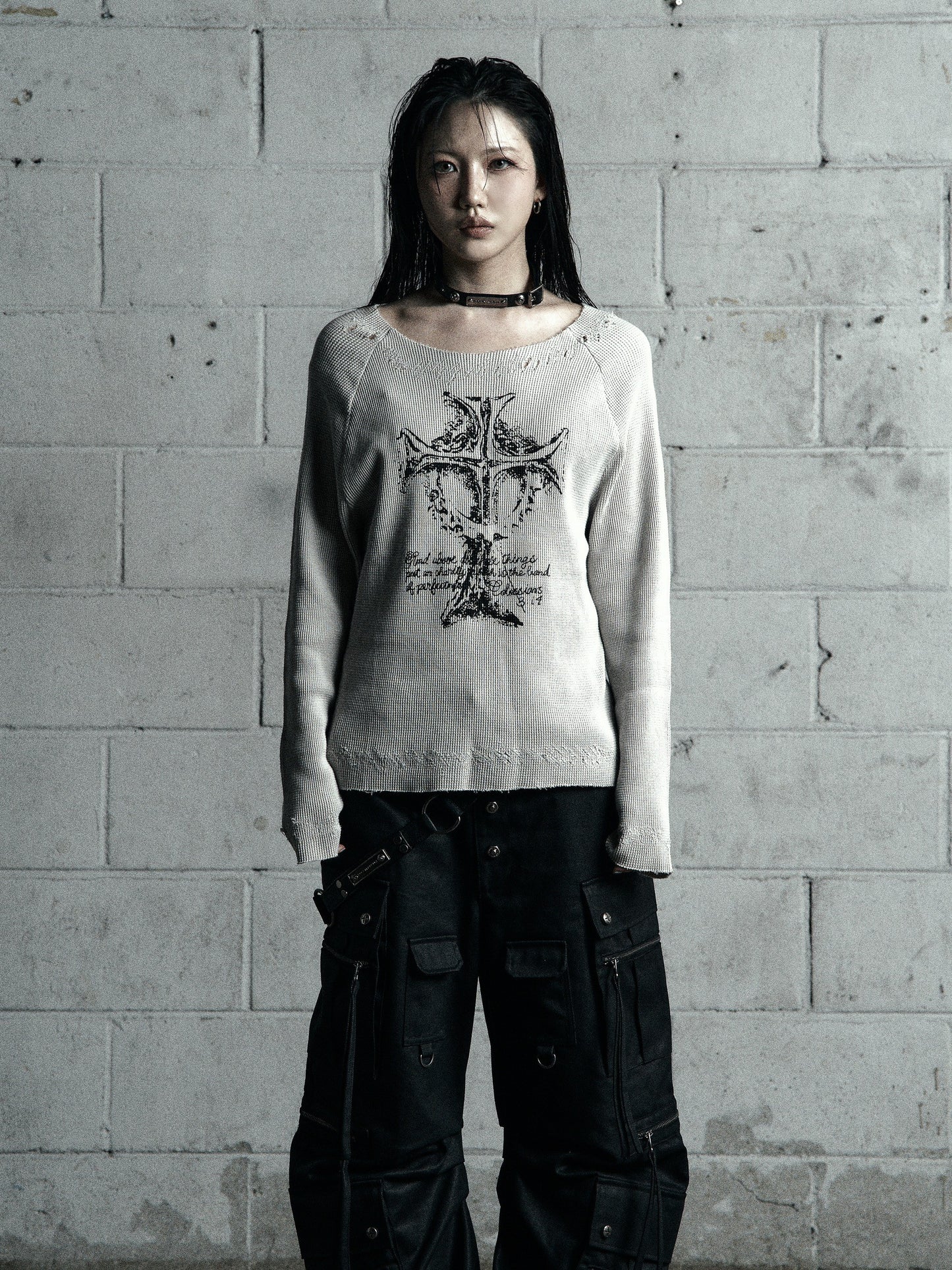 【ROSEN KREUZ】VINTAGE WAFFLE KNIT WHITE