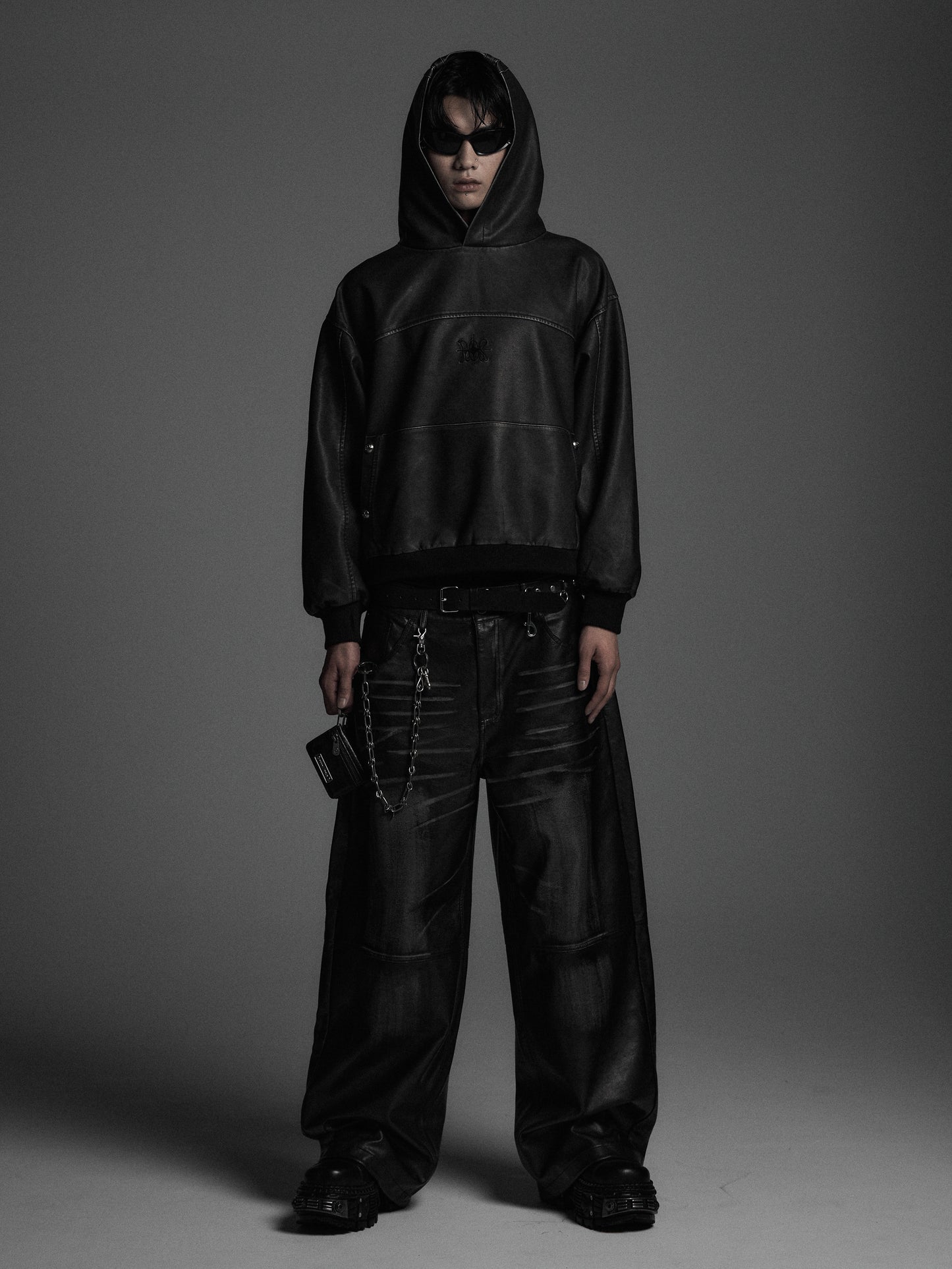 【ROSEN KREUZ】VINTAGE LEATHER WASHED PANTS