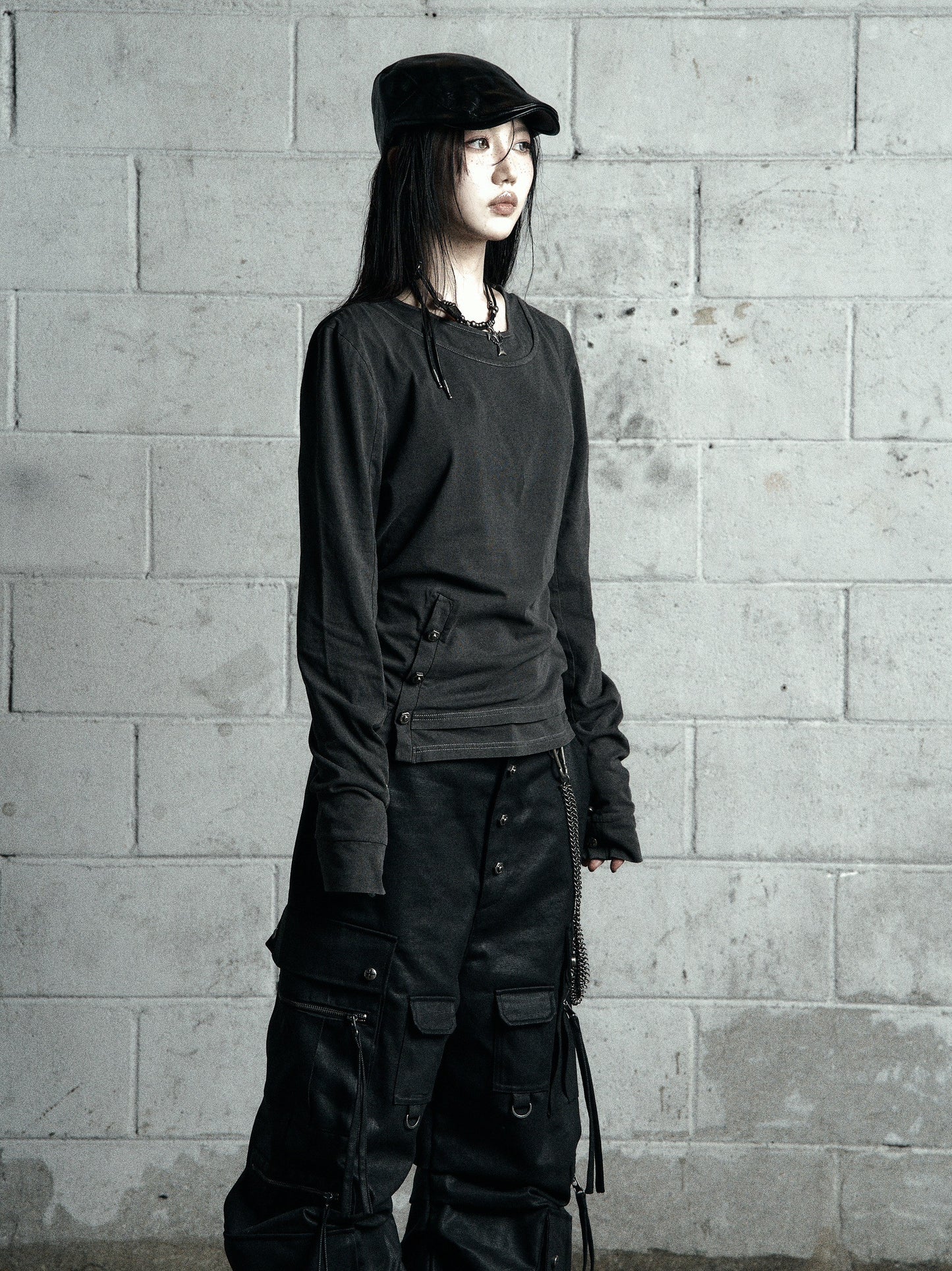 【ROSEN KREUZ】BTIGHT FIT LAYERED LONG SLEEVES GRAY