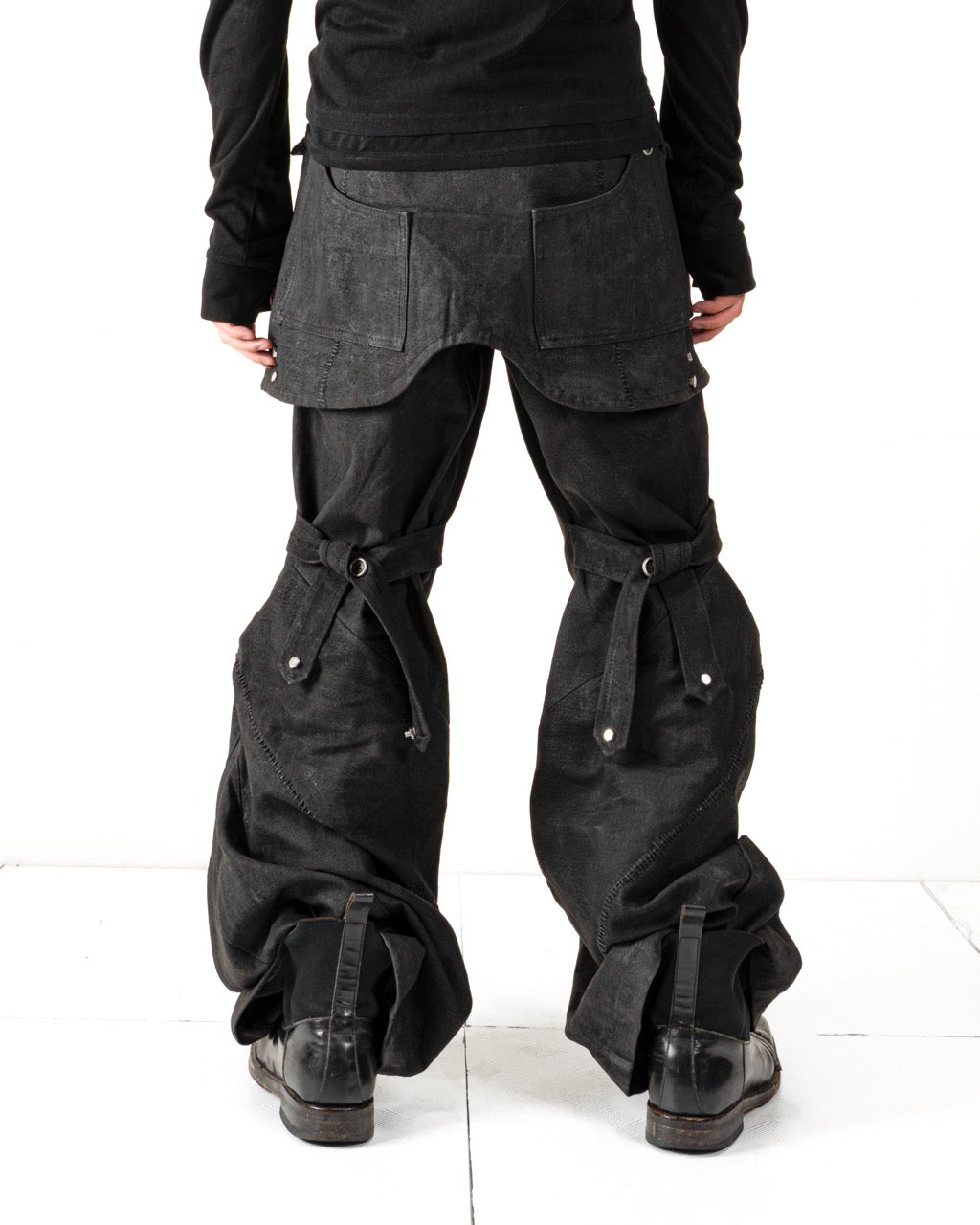 【HARDBOILED】"Charcoal" Waxed Denim Flare