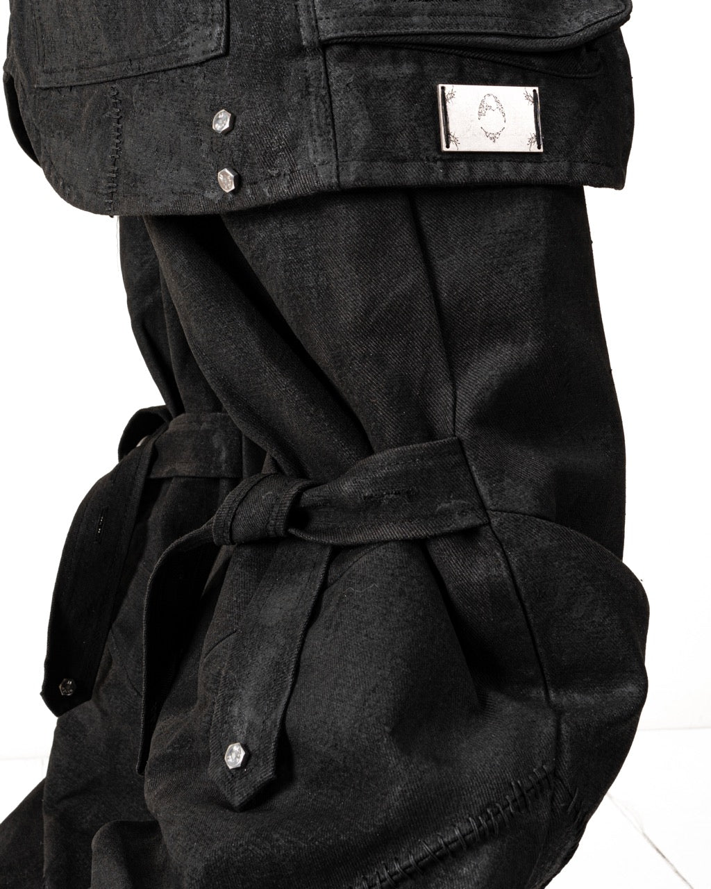 【HARDBOILED】"Charcoal" Waxed Denim Flare