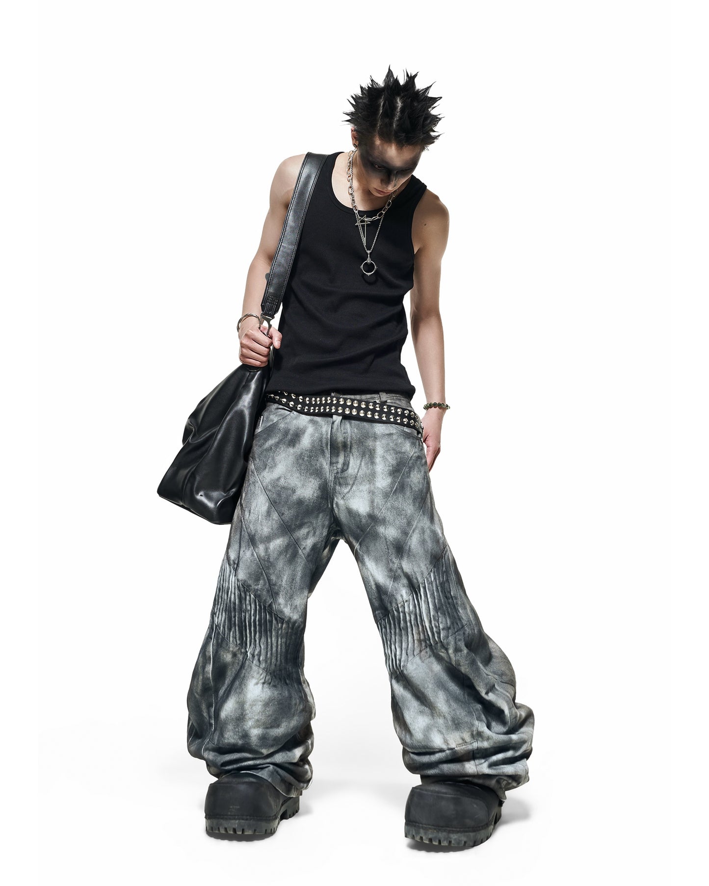 【RICH】Dust Wash White Pants