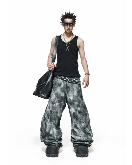 【RICH】Dust Wash White Pants