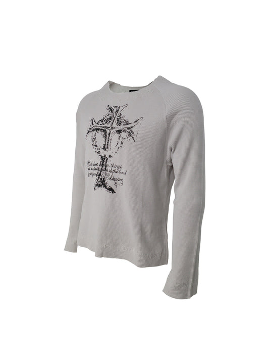 【ROSEN KREUZ】VINTAGE WAFFLE KNIT WHITE