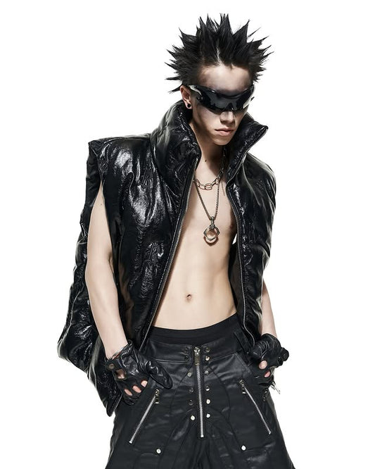 【RICH】“R” logo Embroidred puffer vest