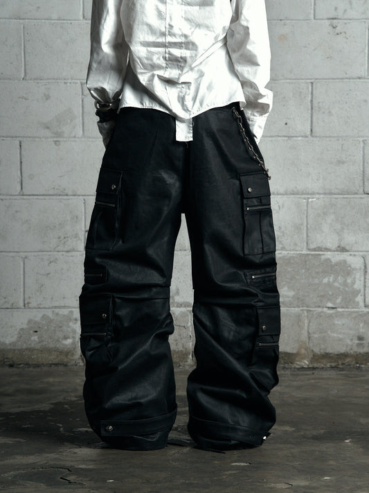 【ROSEN KREUZ】CURVE FIT LONG CARGO PANTS WAXED