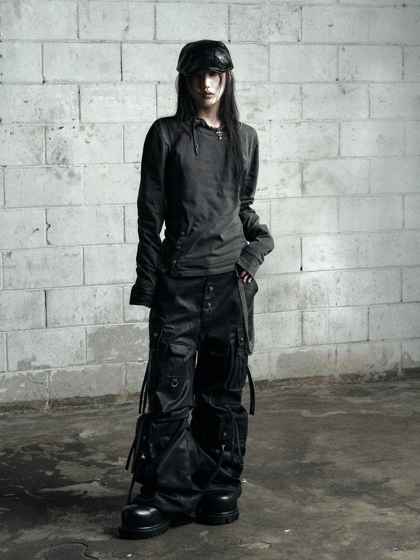 【ROSEN KREUZ】BTIGHT FIT LAYERED LONG SLEEVES GRAY