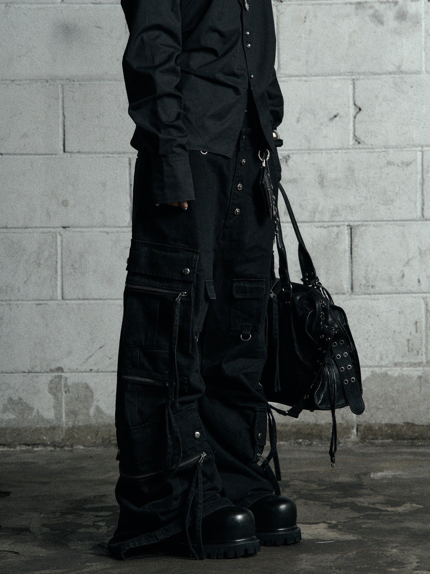 【ROSEN KREUZ】CURVE FIT LONG CARGO PANTS DENIM