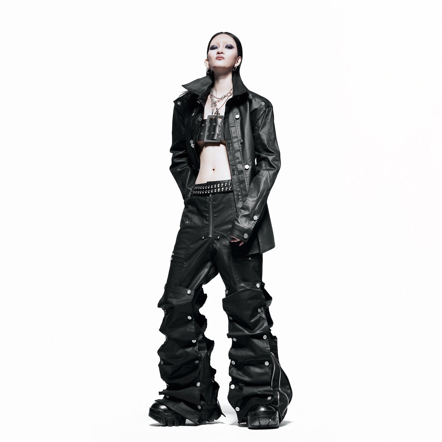 【RICH】Multi Button Denim Pants