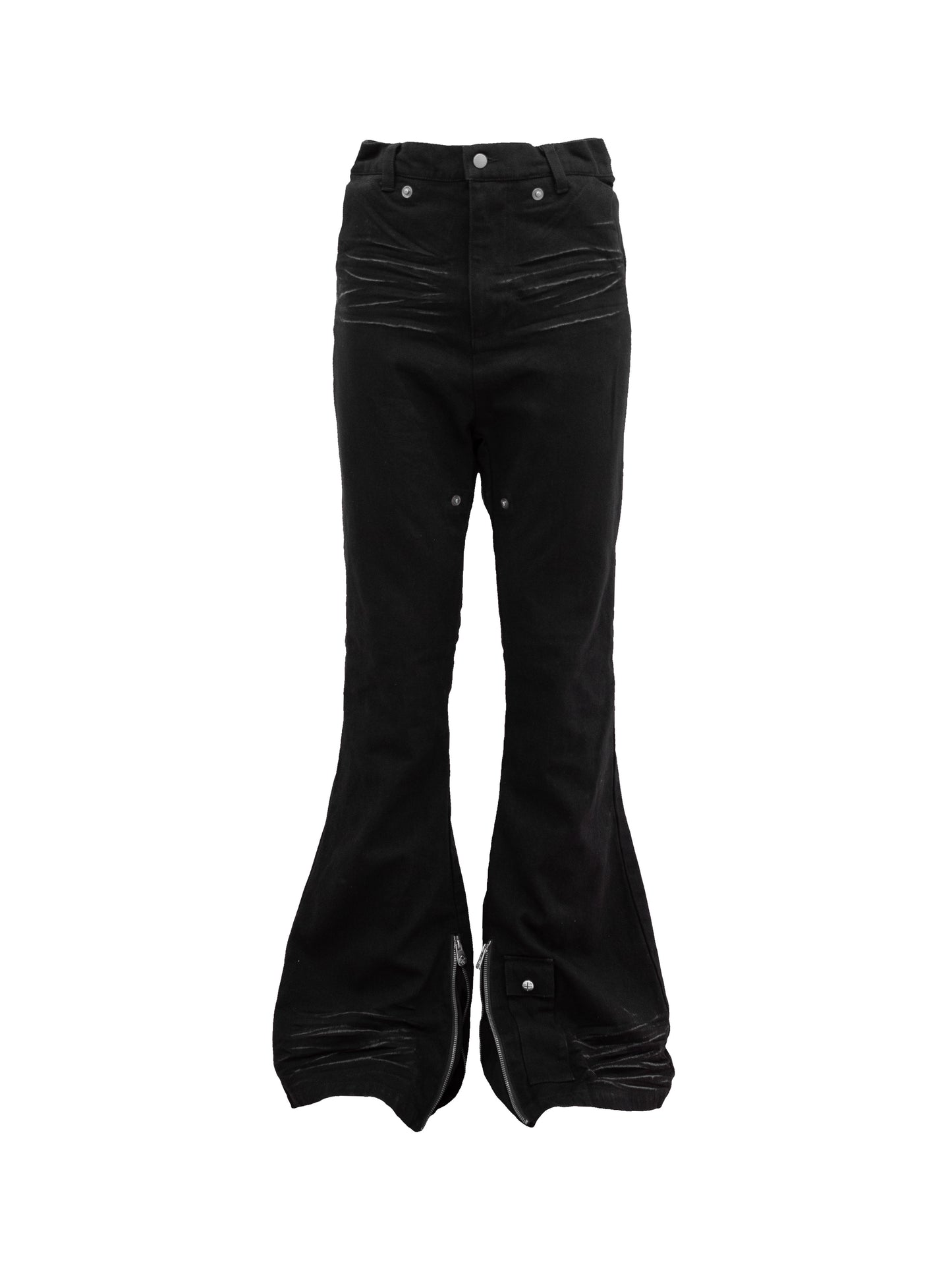 【ROSEN KREUZ】SIDE BELT DOCKING FLARE PANTS (Denim)