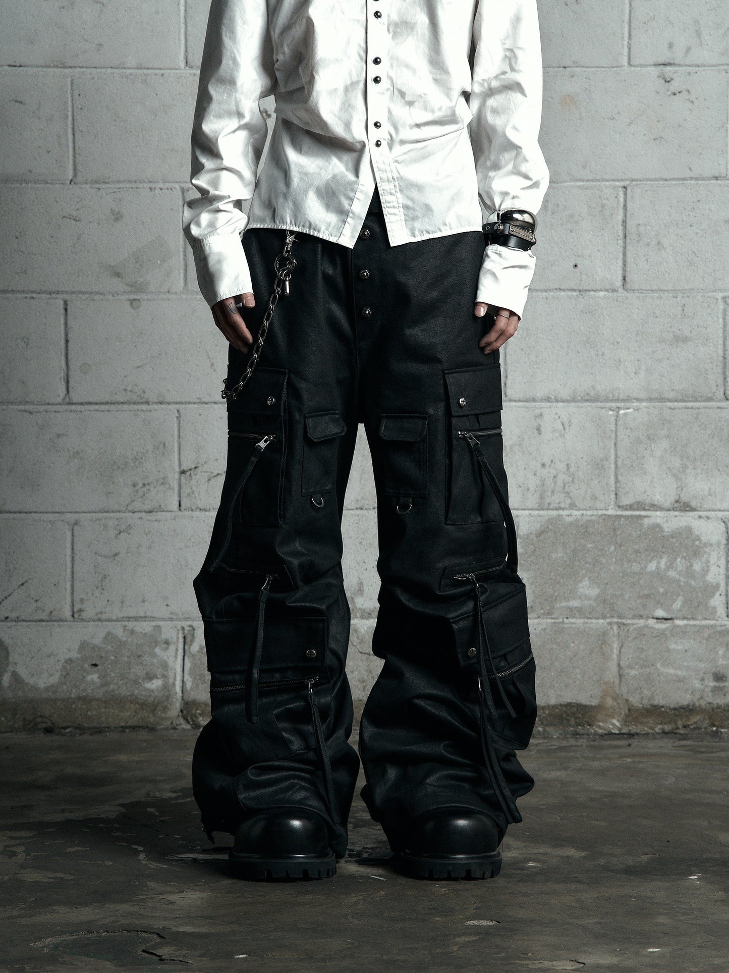 【ROSEN KREUZ】CURVE FIT LONG CARGO PANTS WAXED