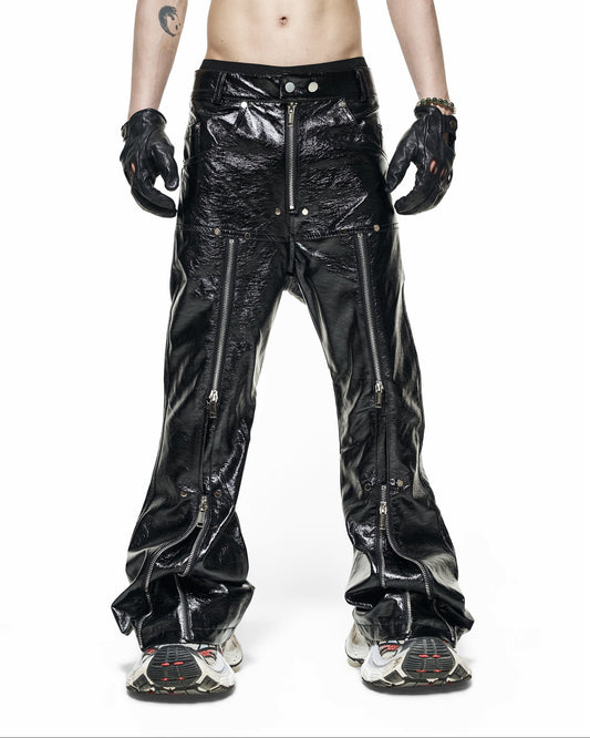 【RICH】Leather Flare Pants
