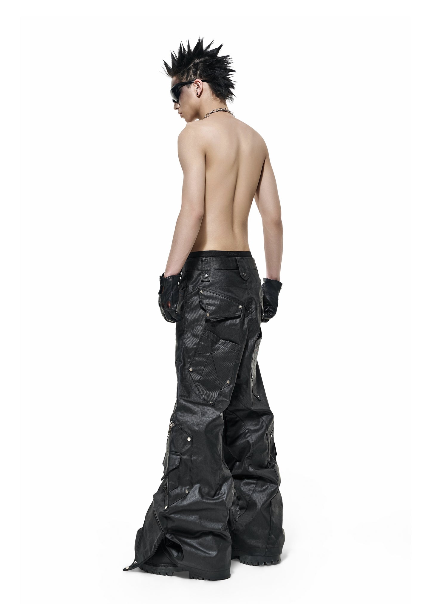 【RICH】Knight Wide Waxed Pants