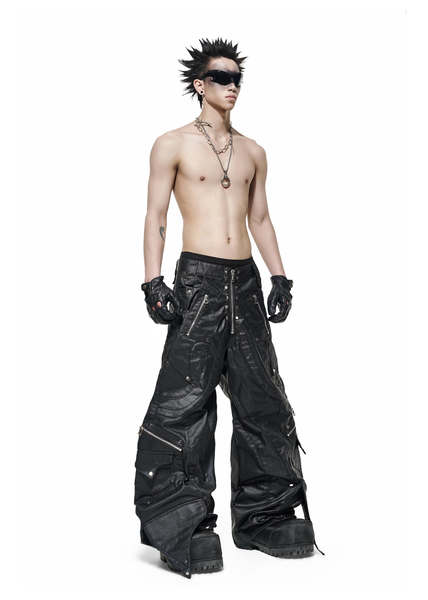 【RICH】Knight Wide Waxed Pants