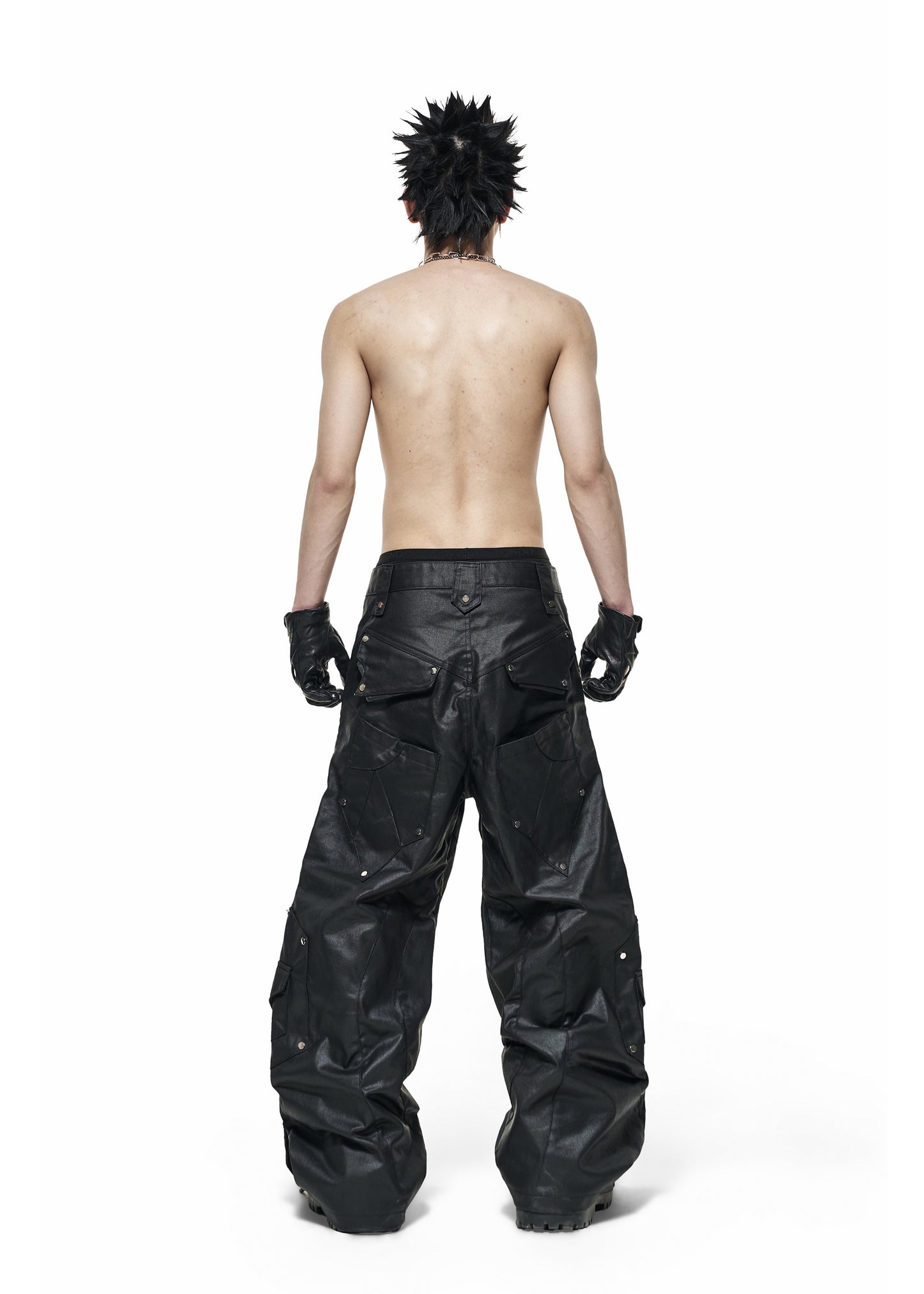 【RICH】Knight Wide Waxed Pants