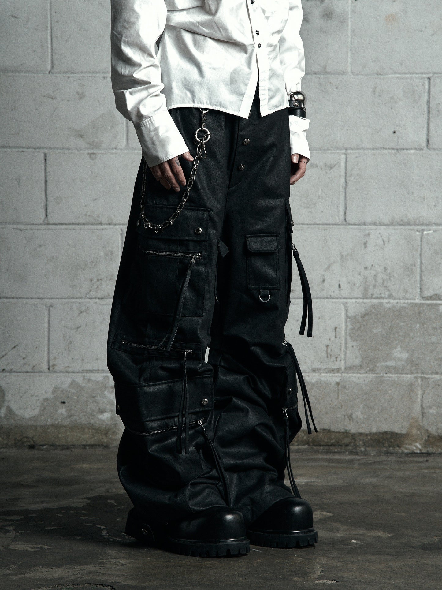 【ROSEN KREUZ】CURVE FIT LONG CARGO PANTS WAXED