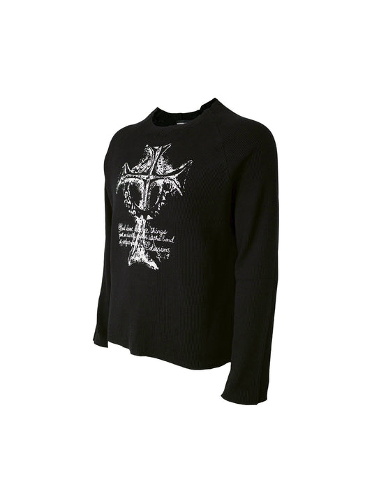 【ROSEN KREUZ】VINTAGE WAFFLE KNIT BLACK (pre- order)