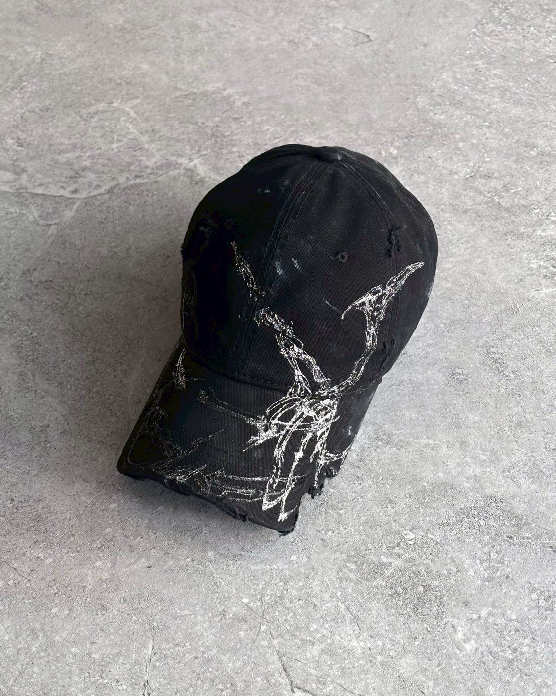 【XIVX】HANDMADE 1 OF 1 PAINTING DESTROYED CAP No.001