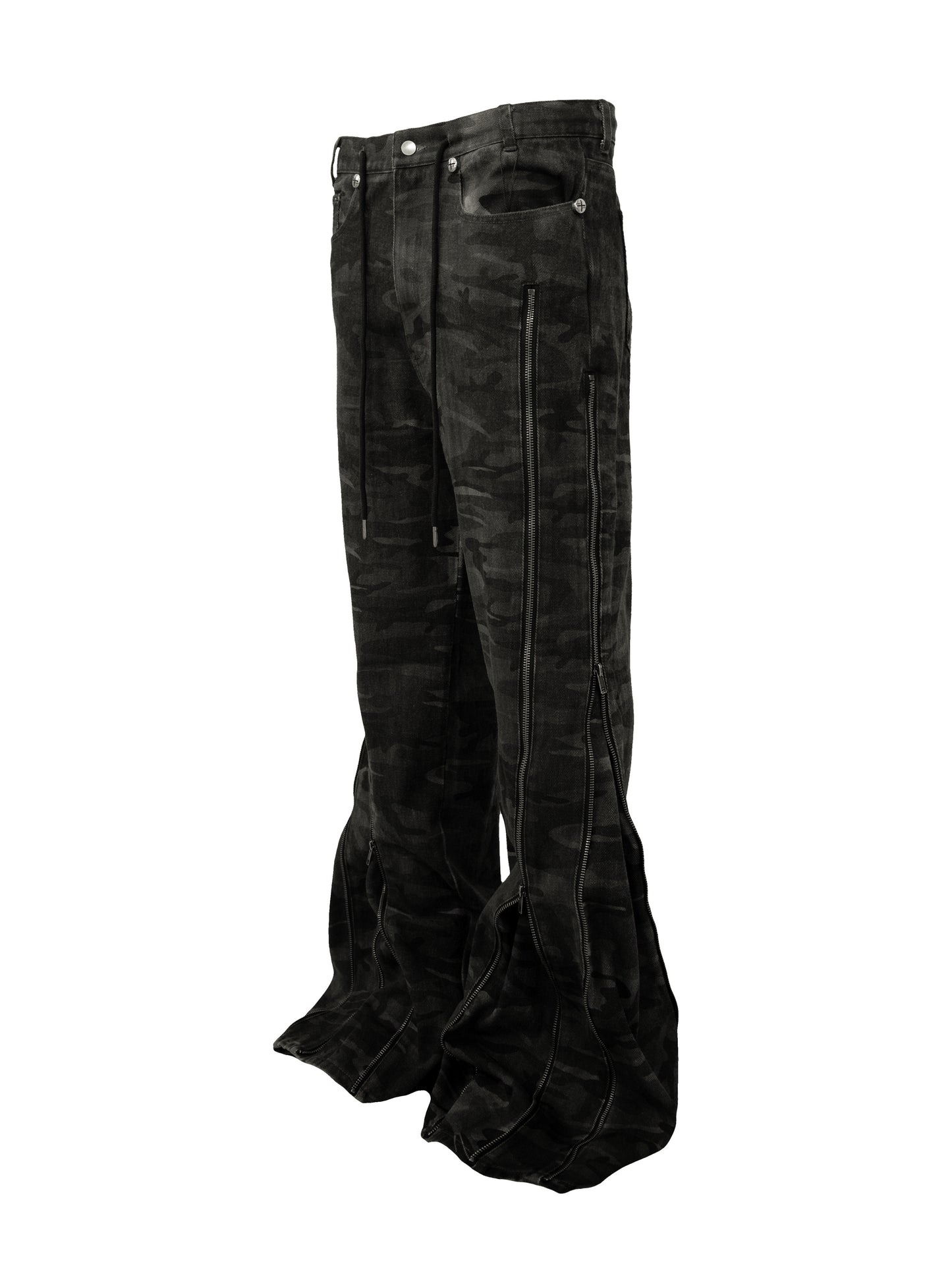 【ROSEN KREUZ】ZIP WIDE BAGGY PANTS (CAMOU)