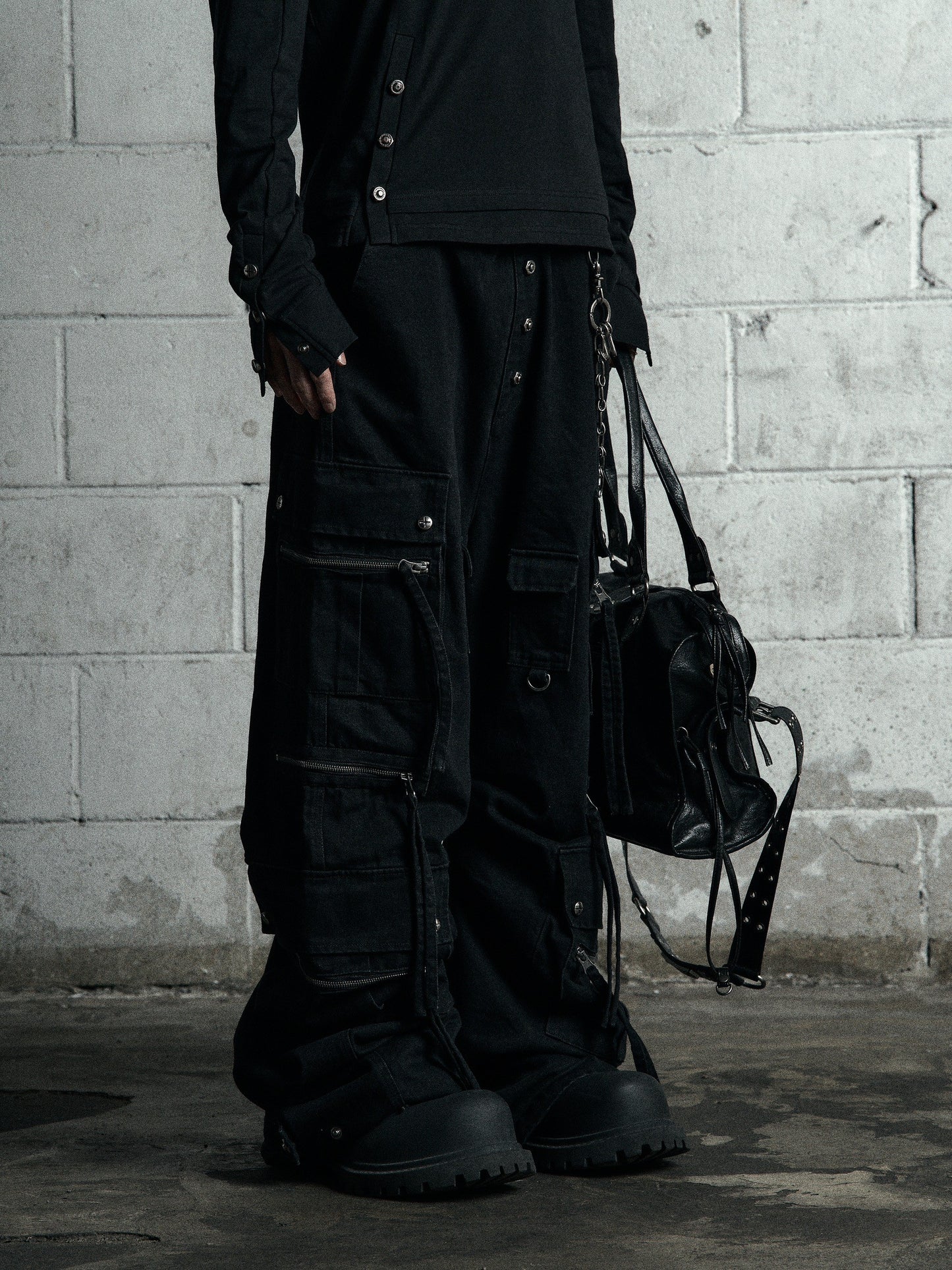 【ROSEN KREUZ】CURVE FIT LONG CARGO PANTS DENIM