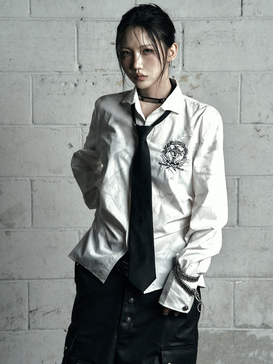 【ROSEN KREUZ】BACK CROSS CROPPED SHIRT WHITE